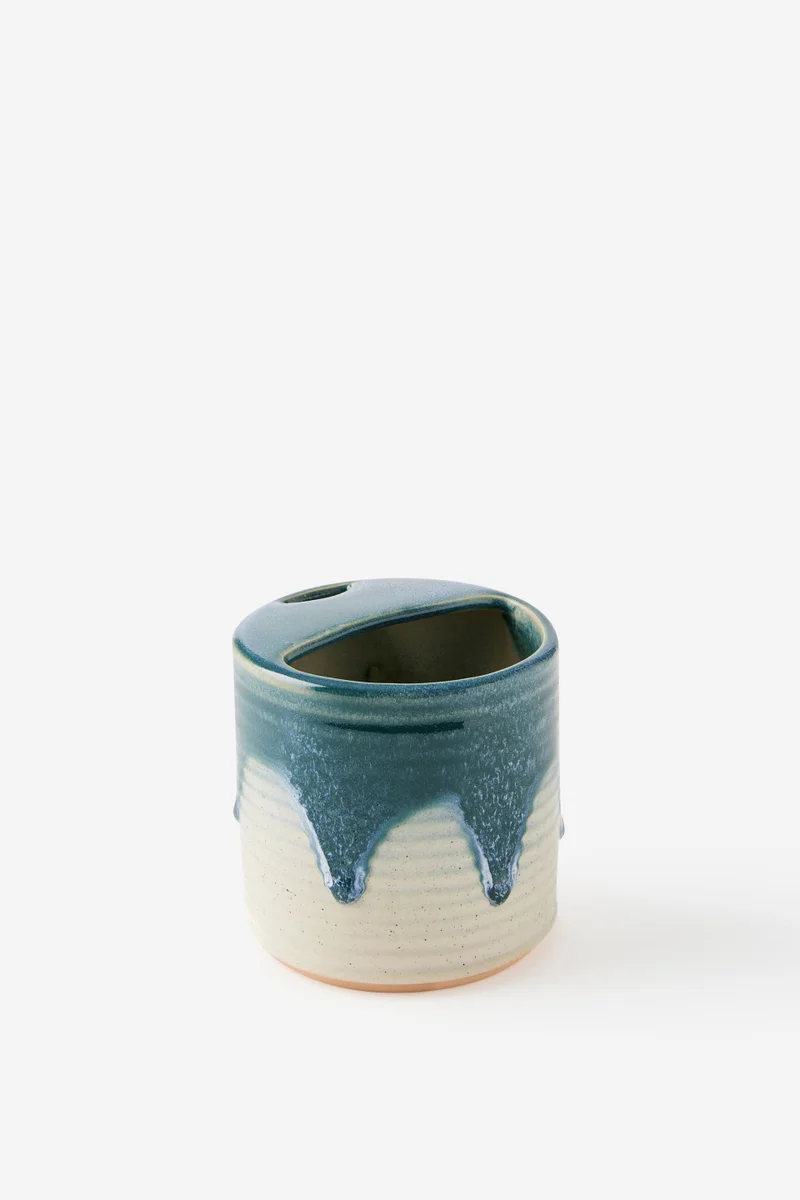 Typo Glazed Ceramic Travel Cup Short